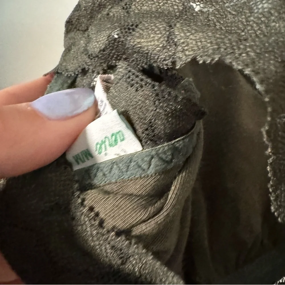 Aerie dark green lace trimmed bralette  M - Picture 5 of 5